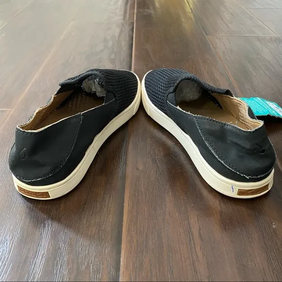 Mismatch 6 and 6.5 Olukai Women's Pehuea Black Slip On Shoes