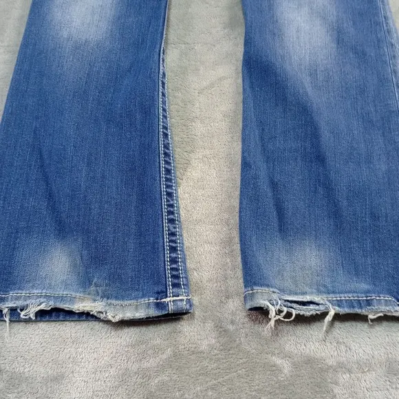 Miss Me Y2K  Jeans Womens Size 31 Blue Signature Boot  Denim Rhinestones Bling