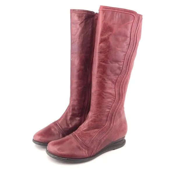 Miz Mooz Billie Red Leather Tall Boots 9M