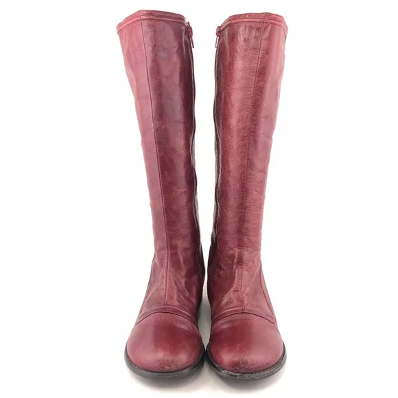 Miz Mooz Billie Red Leather Tall Boots 9M