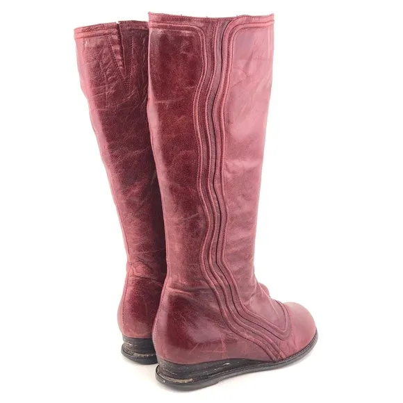 Miz Mooz Billie Red Leather Tall Boots 9M