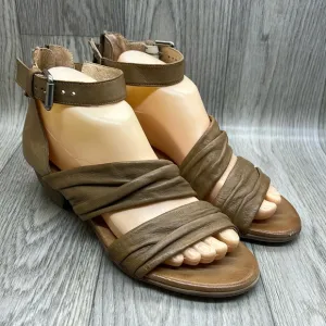 Miz Mooz Cassie Leather Heeled Buckle Sandals Shoes