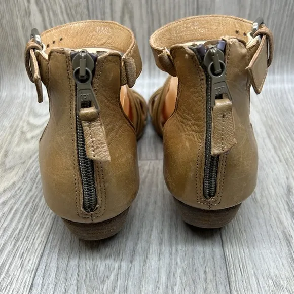 Miz Mooz Cassie Leather Heeled Buckle Sandals Shoes