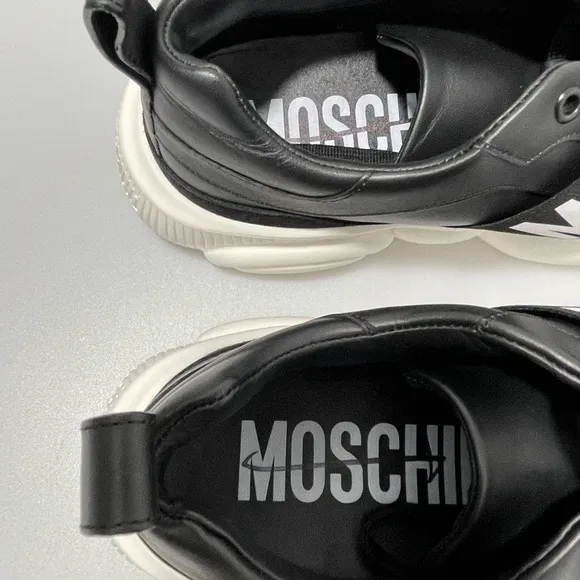 Moschino Logo Sneakers Black Women’s EU 39/9 $550. Lightly Worn. No Box
