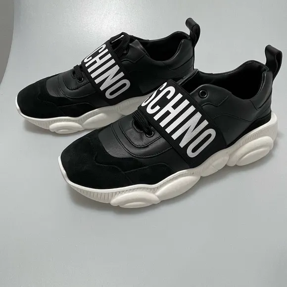 Moschino Logo Sneakers Black Women’s EU 39/9 $550. Lightly Worn. No Box