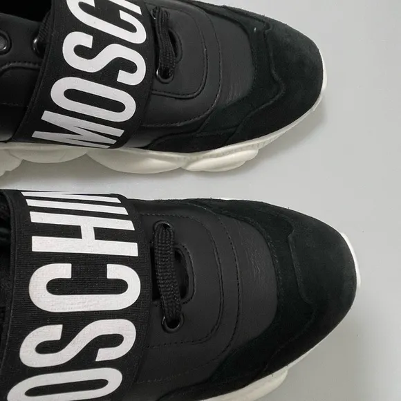 Moschino Logo Sneakers Black Women’s EU 39/9 $550. Lightly Worn. No Box
