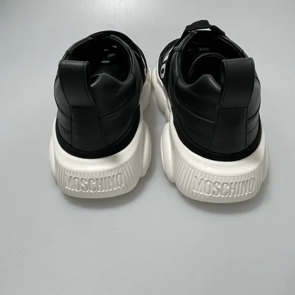 Moschino Logo Sneakers Black Women’s EU 39/9 $550. Lightly Worn. No Box