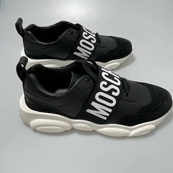 Moschino Logo Sneakers Black Women’s EU 39/9 $550. Lightly Worn. No Box