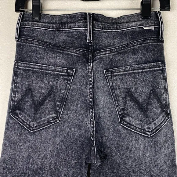 Mother The Pixie Dazzler Skimp Jeans Skinny Jeans Washed Black Train Stops Sz 26