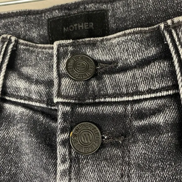 Mother The Pixie Dazzler Skimp Jeans Skinny Jeans Washed Black Train Stops Sz 26