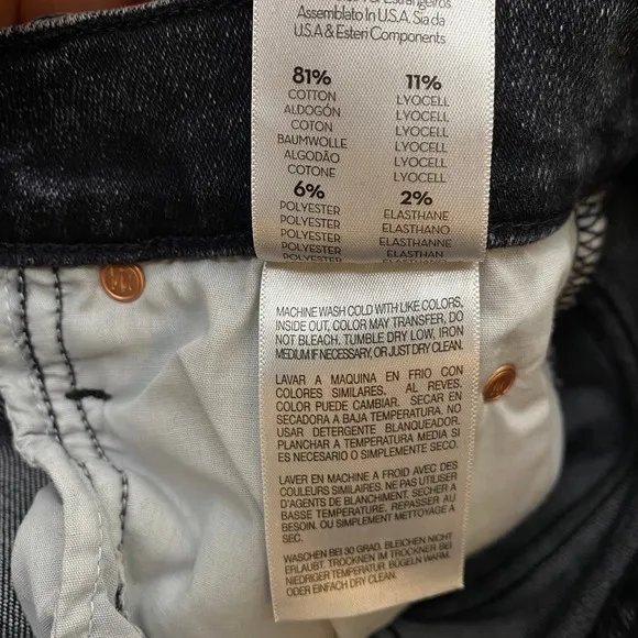 Mother The Pixie Dazzler Skimp Jeans Skinny Jeans Washed Black Train Stops Sz 26