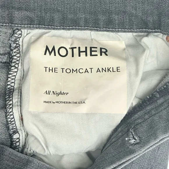 MOTHER THE TOMCAT ANKLE JEANS SIZE 32 BUTTON FLY GRAY