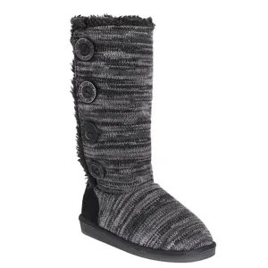 MUK LUKS BOOTS BLACK FAUX FUR WATER RESISTANT BOOTIES NWT SZ 8