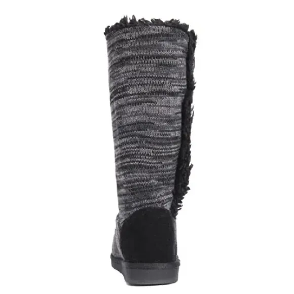 MUK LUKS BOOTS BLACK FAUX FUR WATER RESISTANT BOOTIES NWT SZ 8