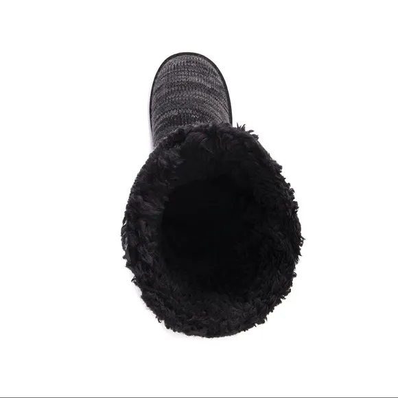 MUK LUKS BOOTS BLACK FAUX FUR WATER RESISTANT BOOTIES NWT SZ 8