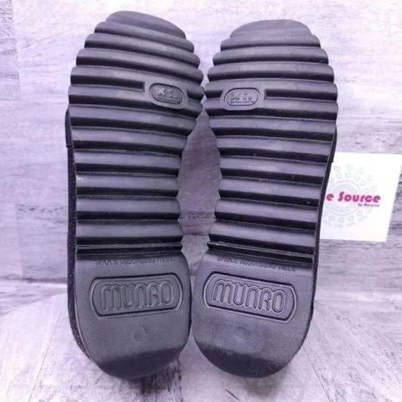 Munro Alta Slip on Sparkle Glitter Fabric Running Sneaker Black Women's sz 9.5