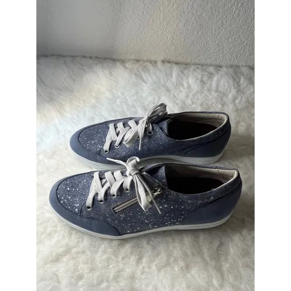 Munro Denim Gabbie Metallic Leather Sneaker Women Shoes 9.5M