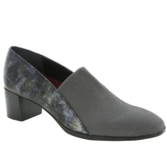 Munro Billee Grey Lizard Leather/Grey Fabric‎ Heels Pumps Shoes M310878 Size 9½