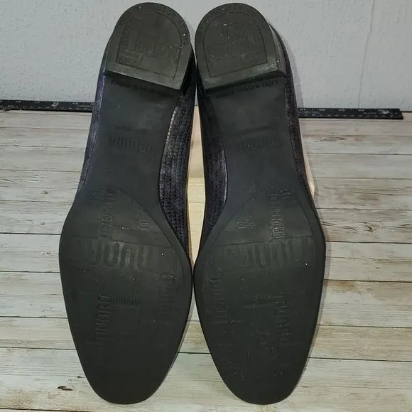 Munro Billee Grey Lizard Leather/Grey Fabric‎ Heels Pumps Shoes M310878 Size 9½