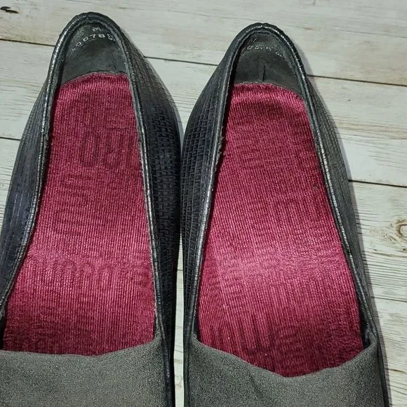 Munro Billee Grey Lizard Leather/Grey Fabric‎ Heels Pumps Shoes M310878 Size 9½