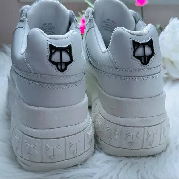 Naked Wolfe Sporty White Leather Sneakers