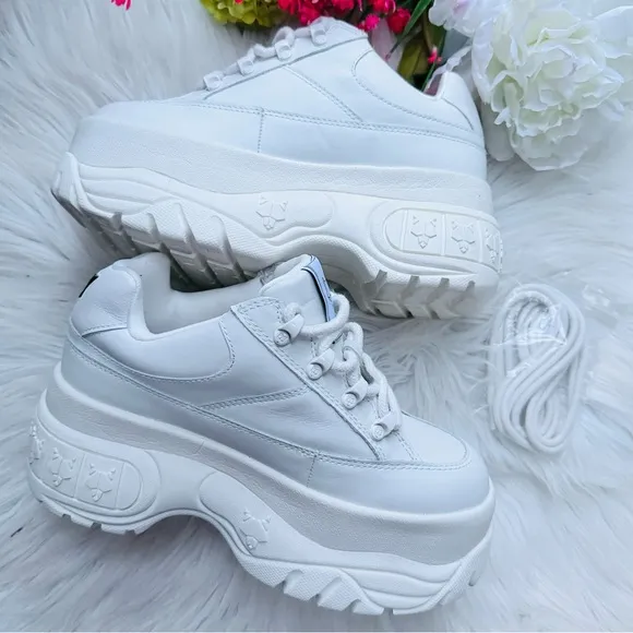 Naked Wolfe Sporty White Leather Sneakers