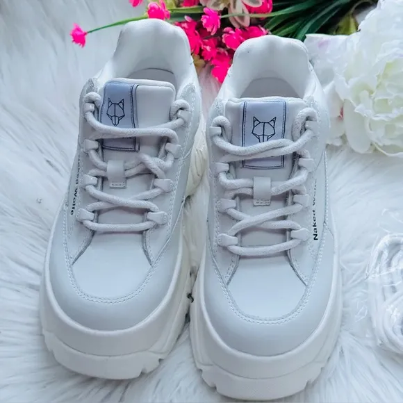 Naked Wolfe Sporty White Leather Sneakers