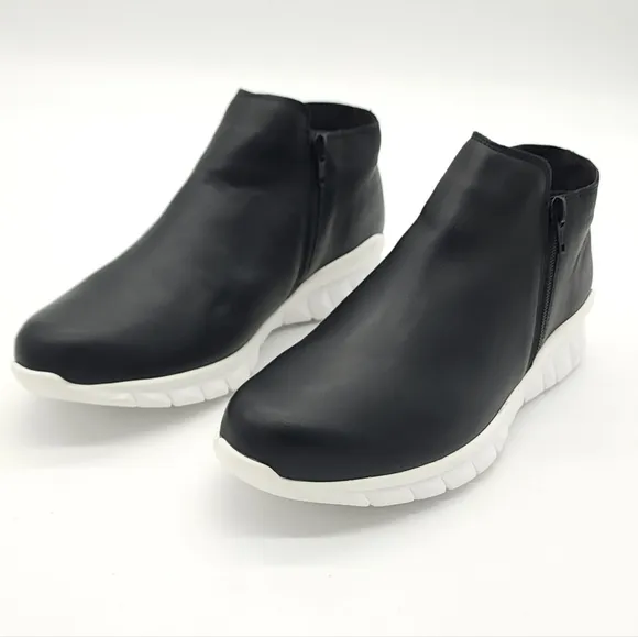 Naot Zodiac Women's Black Leather Dual-Zip Sneaker Boots Size 10 EU 41