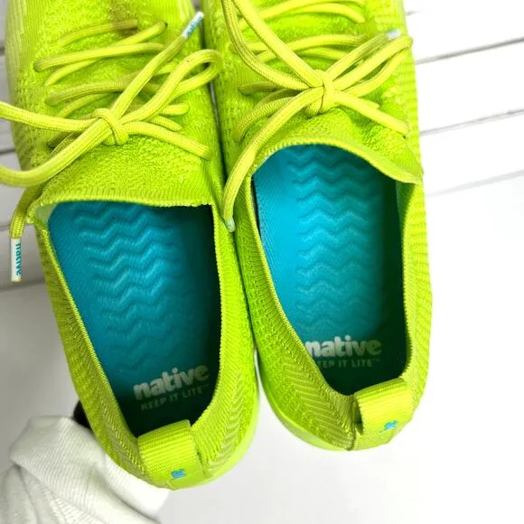 Native AP Mercury Liteknit Lime Green Sneakers Shoe Size 9