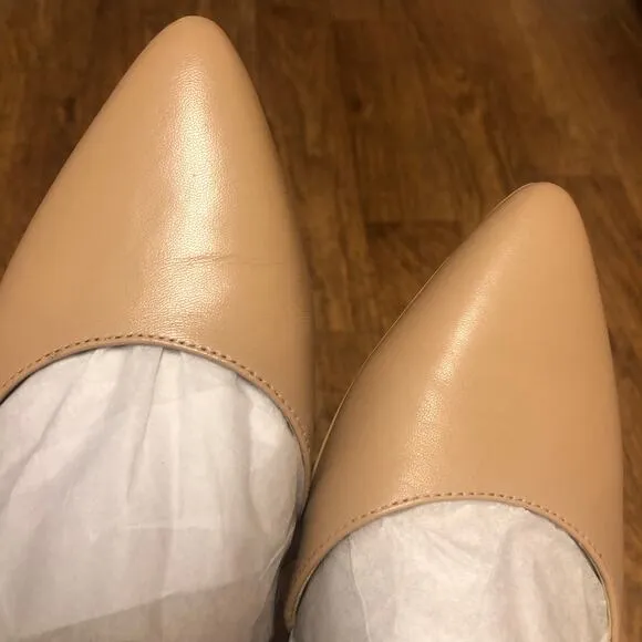 Naturalizer Banks Pointed Toe Slingback Flat Pump in Tan Size 9