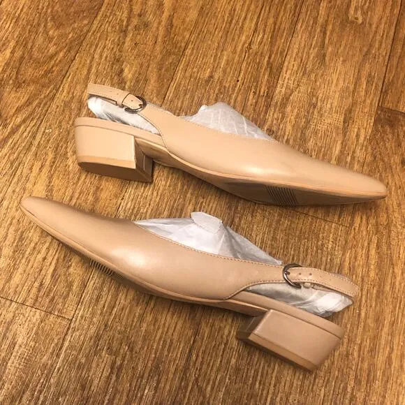 Naturalizer Banks Pointed Toe Slingback Flat Pump in Tan Size 9
