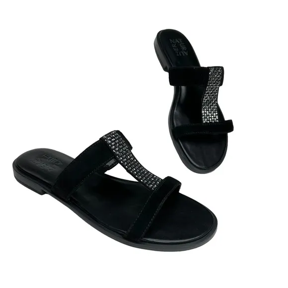 Naturalizer Farica Slide Sandals Embellished Black Size 7.5M