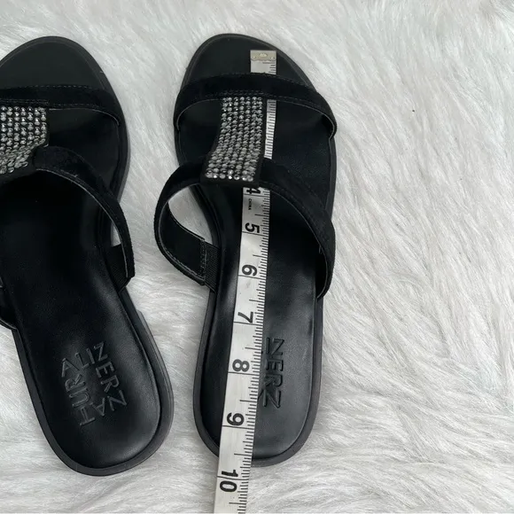Naturalizer Farica Slide Sandals Embellished Black Size 7.5M