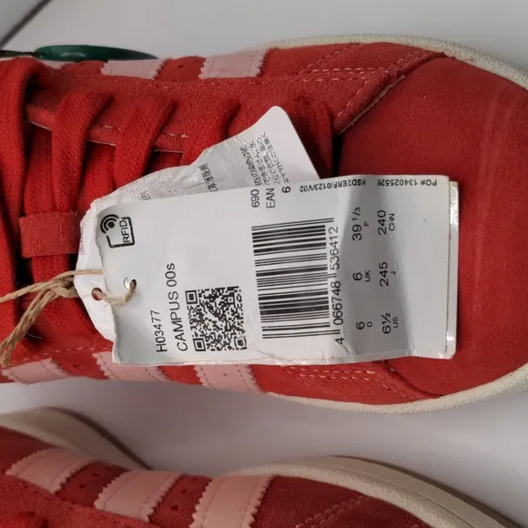 New Adidas Campus 00s Shoes Red Unisex Lifestyle Casual Sneakers Sz 6.5