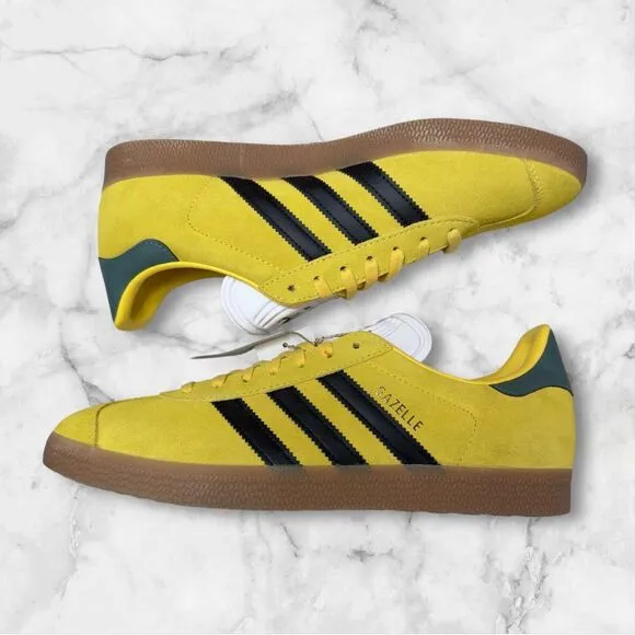 NEW - Adidas Gazelle Jamaica Football Federation Yellow Suede Sneakers US 9.5