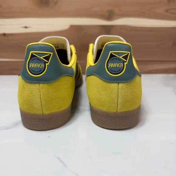 NEW - Adidas Gazelle Jamaica Football Federation Yellow Suede Sneakers US 9.5