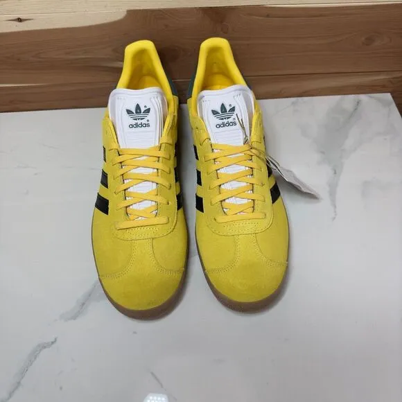 NEW - Adidas Gazelle Jamaica Football Federation Yellow Suede Sneakers US 9.5