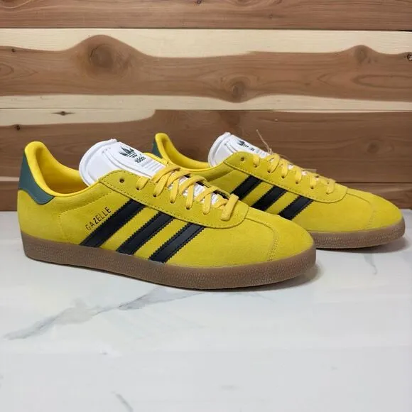 NEW - Adidas Gazelle Jamaica Football Federation Yellow Suede Sneakers US 9.5