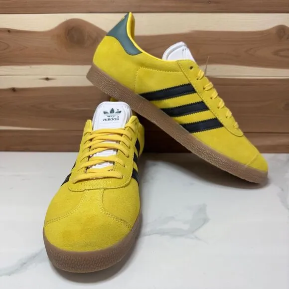 NEW - Adidas Gazelle Jamaica Football Federation Yellow Suede Sneakers US 9.5