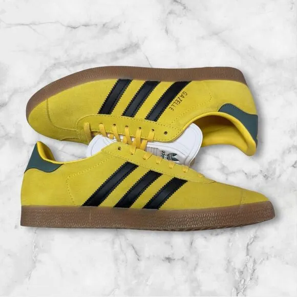 NEW - Adidas Gazelle Jamaica Football Federation Yellow Suede Sneakers US 9.5