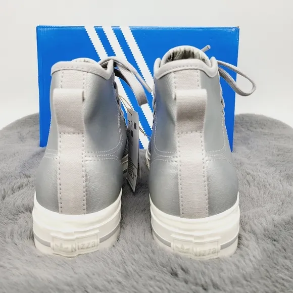 New adidas Nizza RF Platform Mid Shoes Silver Metallic Women's Size 7.5