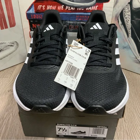 New Adidas Runfalcon 3.0 Running Sneakers Sizes 7, 7.5 Women HP7556 Black/White