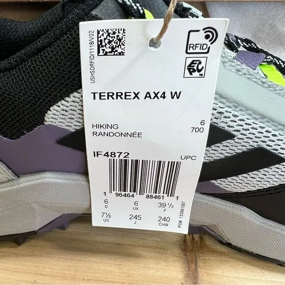 NEW Adidas Terrex AX4 hiking shoes trial running womens 7.5 wonder silver black