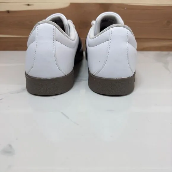 NEW -‎ Adidas VL Court 2.0 Classic White Sneakers with Black Stripes Size 11