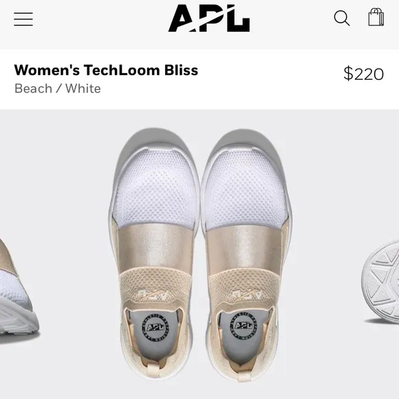 New APL Techloom Bliss Gold Beach White Slip On Running Sneakers 9.5 and 10