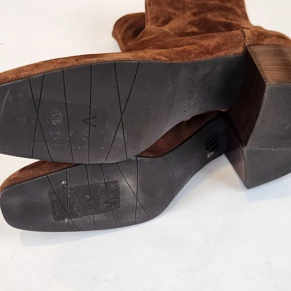 NEW! || AQUATALIA || Carie brown suede boots block heel round toe sz 11