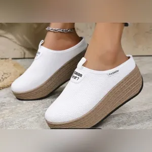NEW ARRIVAL Women's White Platform Slip-On Shoes