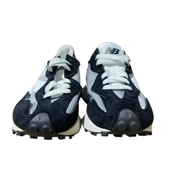 New Balance 327 Sneakers Mens 9 Black Grey U327WEC Big N Sporty Activewear Suede