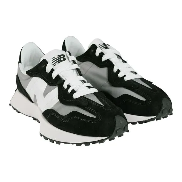 New Balance 327 Sneakers Mens 9 Black Grey U327WEC Big N Sporty Activewear Suede