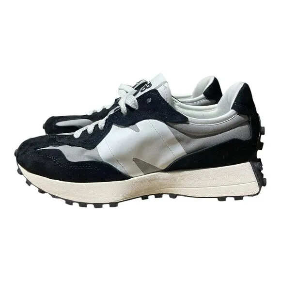 New Balance 327 Sneakers Mens 9 Black Grey U327WEC Big N Sporty Activewear Suede